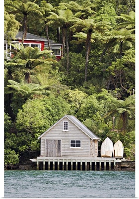 Kiwi bach, Marlborough Sounds, South Island, New Zealand