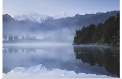 Lake Matheson, Mount Tasman and Mount Cook, New Zealand