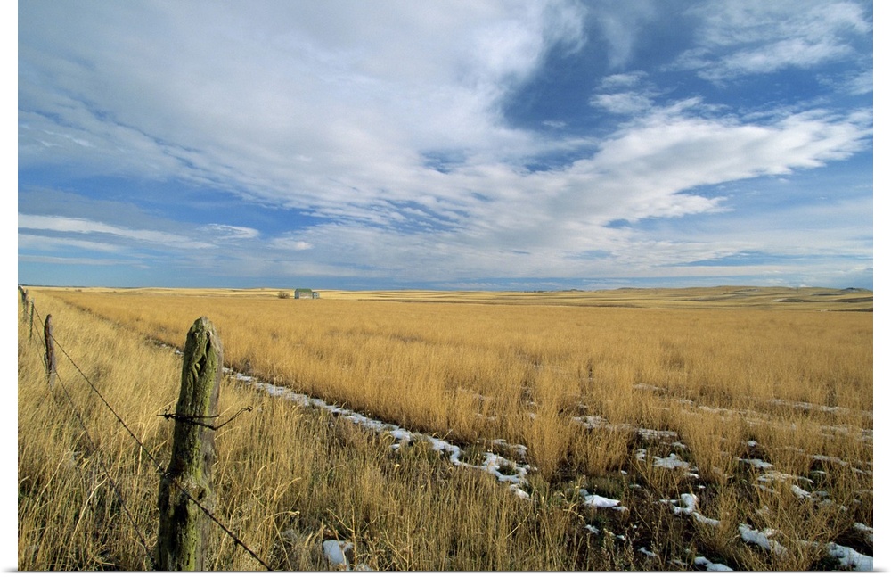Landscape of the great wide open spaces of the prairies, North Dakota, USA