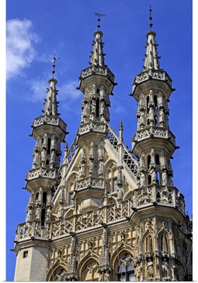 Late Gothic Town Hall at Grote Markt Square, Leuven, Brabant, Belgium