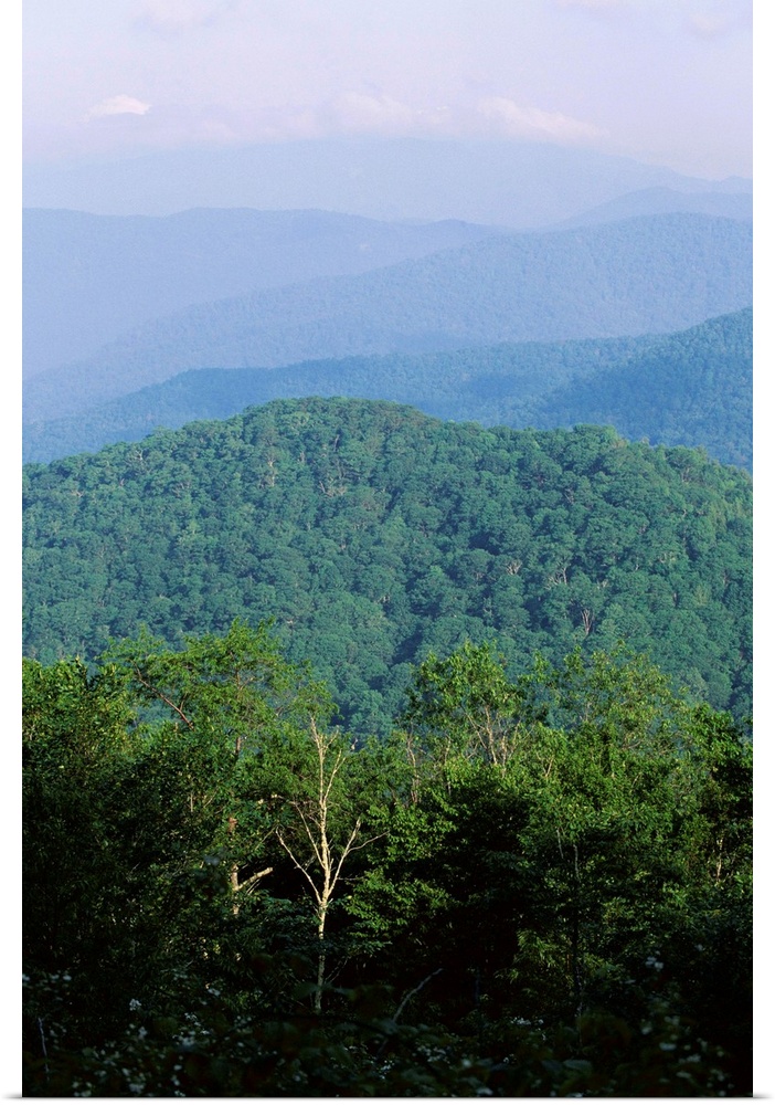 Looking over the Appalachian mountains in Cherokee Indian Reservation, North Carolina