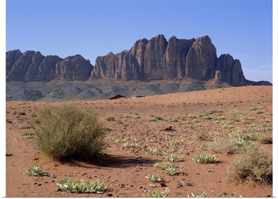 Looking west to Jebel Qattar, southern Wadi Rum, Jordan