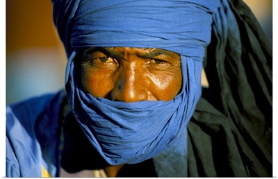 Man Wearing Blue Headscarf, Djemma El Fna, Marrakech (Marrakesh), Morocco