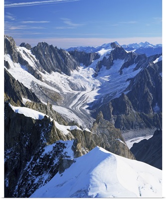 Mont Blanc range near Chamonix, Haute-Savoie, French Alps, France