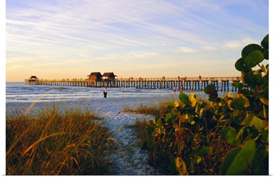 Naples, Florida, Sunset at the beach and pier