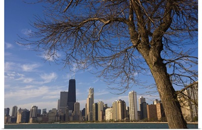 Near North city skyline and Hancock Tower, Chicago, Illinois