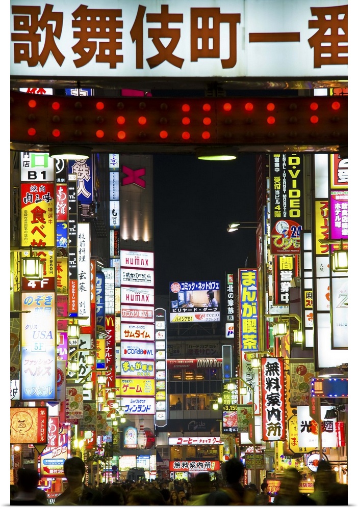Neon signs, Kabukicho, Shinjuku, Tokyo, Japan, Asia
