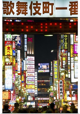 Neon signs, Kabukicho, Shinjuku, Tokyo, Japan, Asia