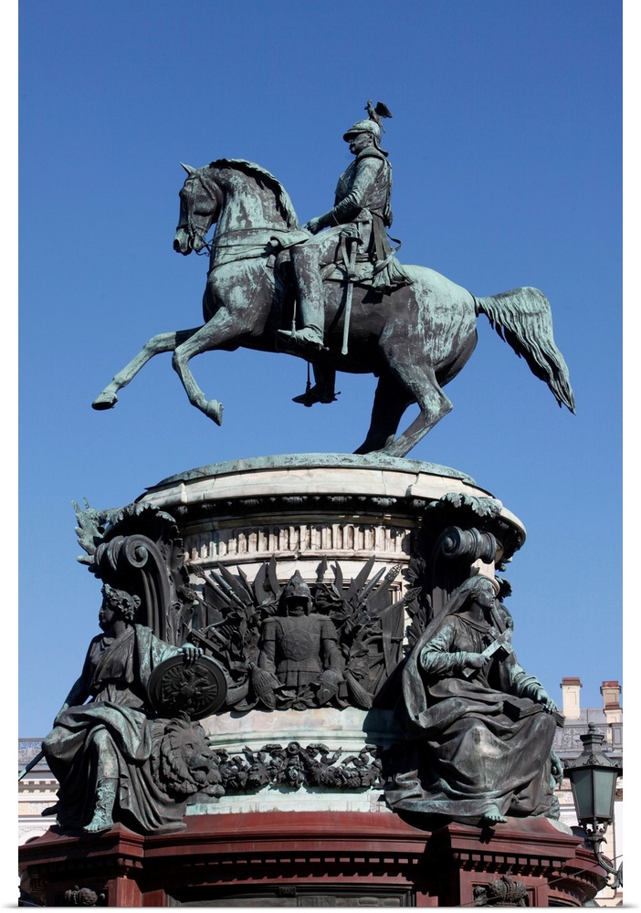 Nicholas I Monument in St. Isaac's Square, St. Petersburg, Russia, Europe.