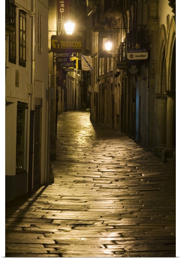 Night scene, Santiago de Compostela, Galicia, Spain