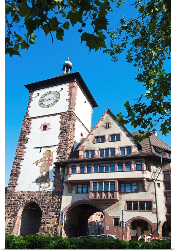 Old town city gate, Freiburg, Baden-Wurttemberg, Germany, Europe
