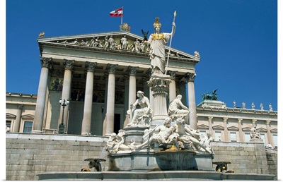 Parliament building and Athena fountain, Vienna, Austria, Europe
