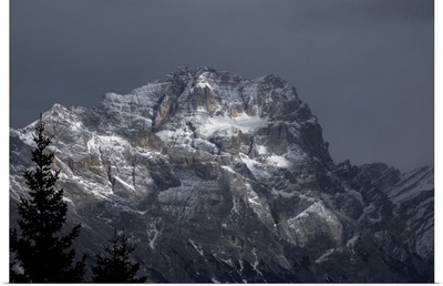 Pomagagnon Mountain Covered By Pristine Snow, Dolomites, Belluno, Veneto, Italy