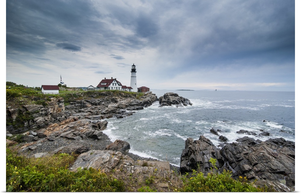 Portland Head Light, historic lighthouse in Cape Elizabeth, Maine, New England, United States of America, North America