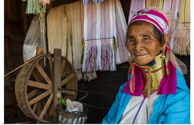 Portrait Of A Padaung Woman, Loikaw Area, Panpet, Kayah State, Myanmar, Asia