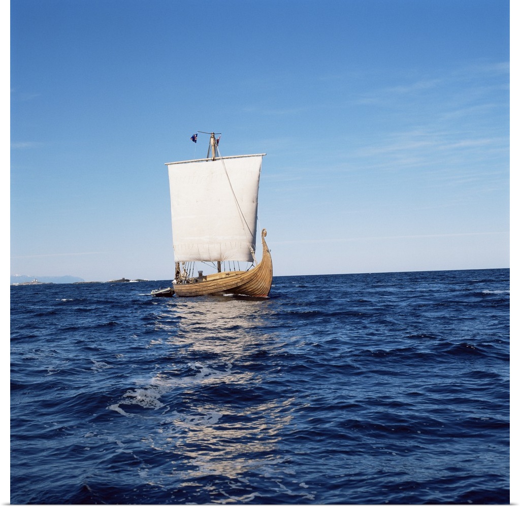 Replica of the Viking Oseberg ship, Haholmen, West Norway, Norway, Scandinavia