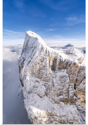Rock Face Of Monte Pelmo Covered With Snow, Dolomites, Belluno Province, Veneto, Italy