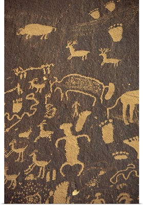 Rock petroglyphs in Newspaper Rock State Historical Monument, Utah