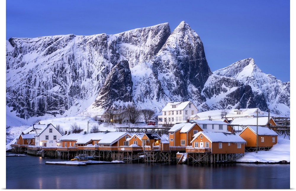 Rorbuer huts, rorbu, Sakrisoy, Moskenesoy, Lofoten Islands, Nordland, Norway, Europe