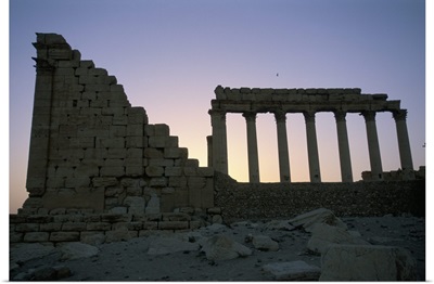 Ruins at sunset, archaeological site, Jerash, Jordan, Middle East
