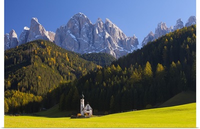 Saint Johann Church, Val di Funes, Trentino-Alto Adige, Italy