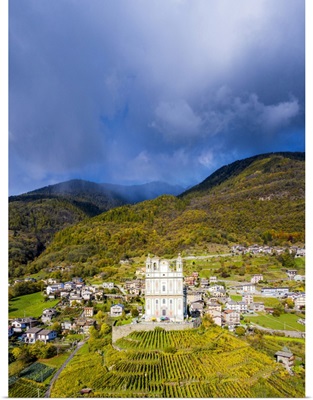 Santa Casa Church In The Vineyards, Tresivio, Valtellina, Lombardy, Italy