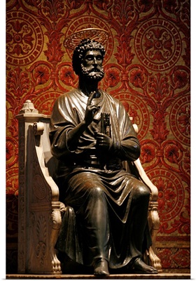 Statue of St. Peter in St. Peter's Basilica, Vatican, Rome, Lazio, Italy