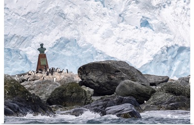 Statue To Piloto Pardo, The Chilean Captain Of The Yelcho, Point Wild, Antarctica