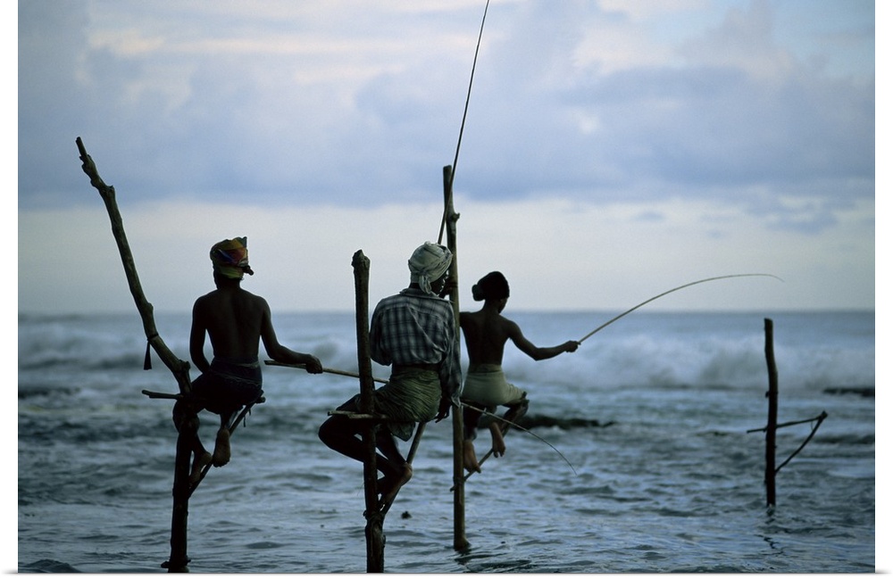 Stilt fishermen, Sri Lanka