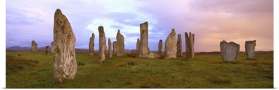 Stone circle at dawn, Callanish, near Carloway, Isle of Lewis, Outer Hebrides, Scotland