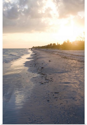 Sunset on beach, Sanibel Island, Gulf Coast, Florida