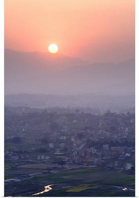 Sunset over Kathmandu, Nepal, Asia