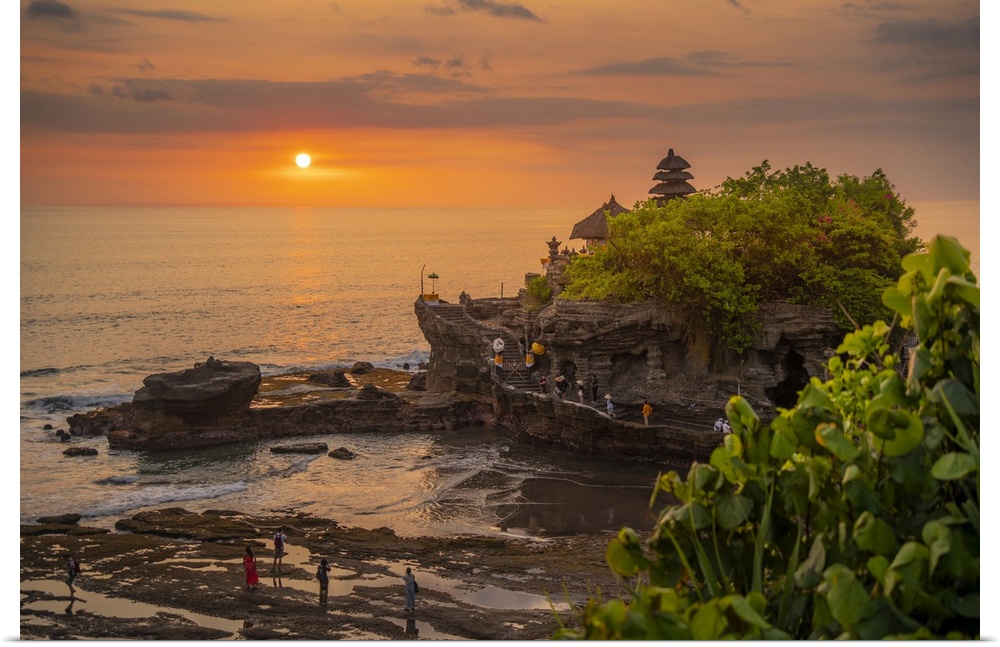 View of Tanah Lot, traditional Balinese temple at sunset, Beraban, Kediri, Tabanan Regency, Bali, Indonesia, South East As...