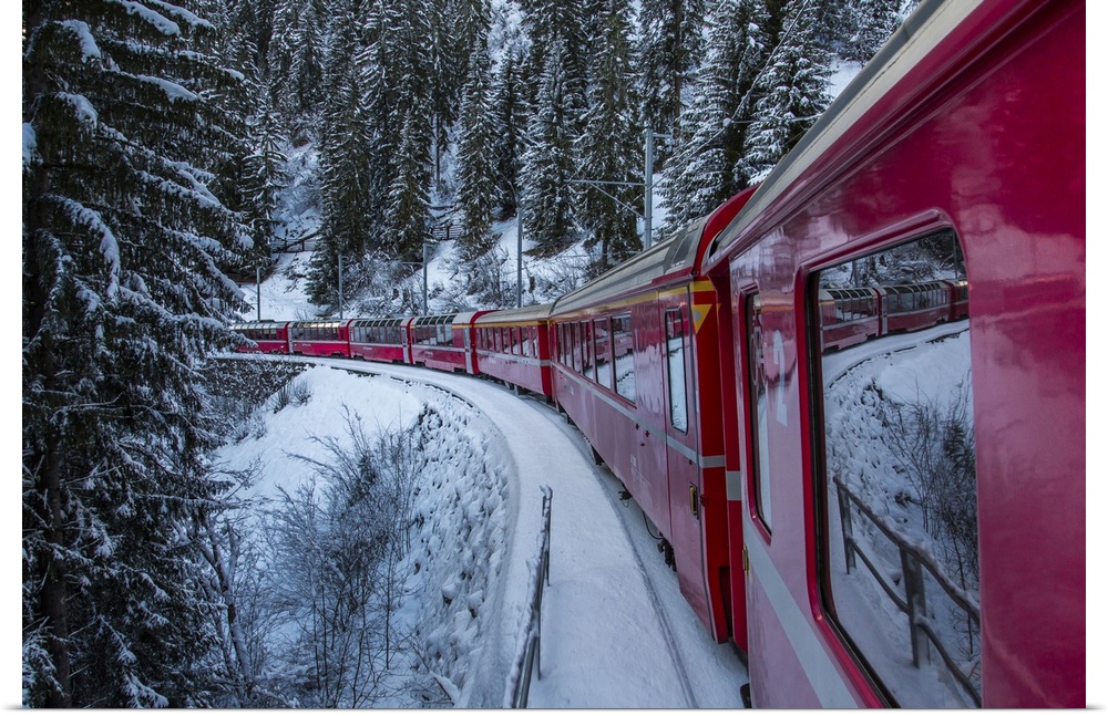 The Albula-Bernina railway, UNESCO World Heritage Site, a link between Switzerland and Italy, Switzerland, Europe