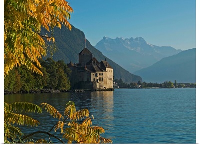 The Castle of Chillon, on Lake Geneva, Montreux, Canton Vaud, Switzerland