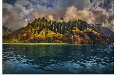 The Cathedral Of The Napali Coastline Towers At Sunset, Hawaii