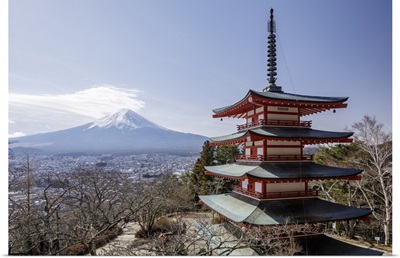 The Chureito Pagoda And Mount Fuji, Honshu, Japan