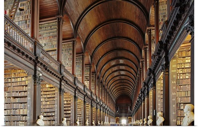 The Long Room in the library of Trinity College, Dublin, Republic of Ireland