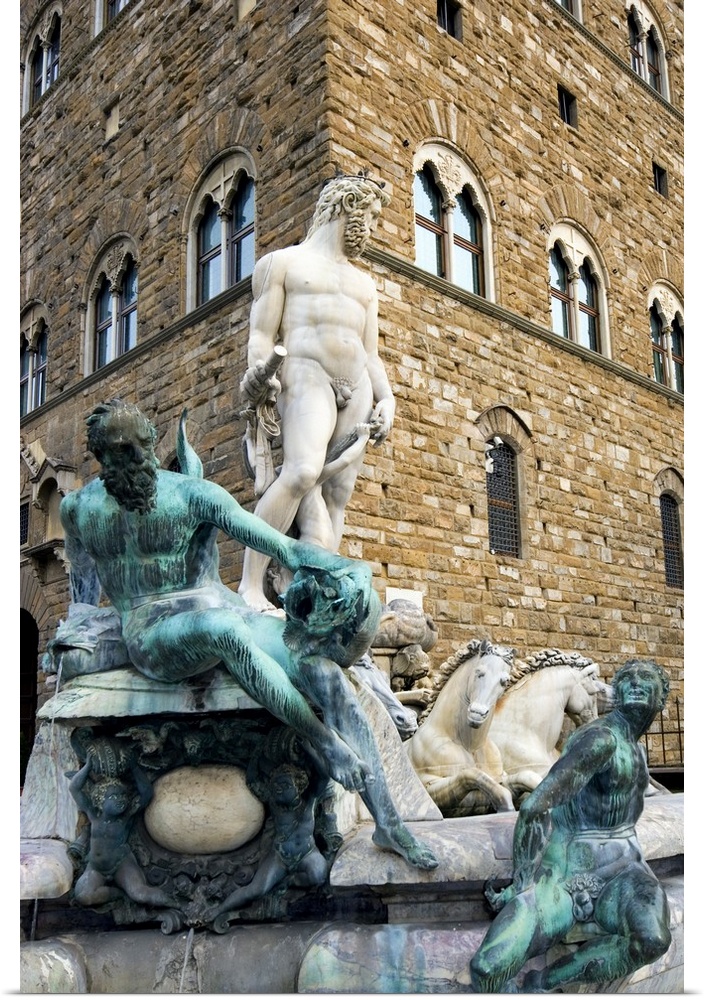 The Neptune Fountain, Piazza della Signoria, Florence, Tuscany, Italy