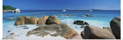 Tropical beach scene, Anse Lazio, Praslin, Seychelles, Indian Ocean, Africa