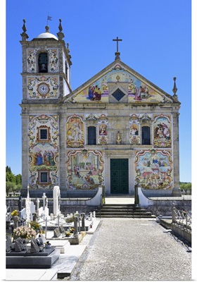 Valega Main Church, Facade Covered With Colorful Azulejos, Valega, Beira, Portugal