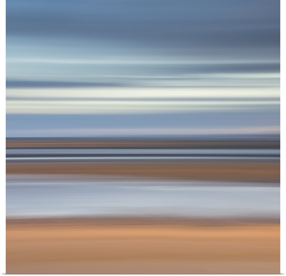 Abstract image of the view from Alnmouth Beach to the North Sea, Alnmouth, Northumberland, England