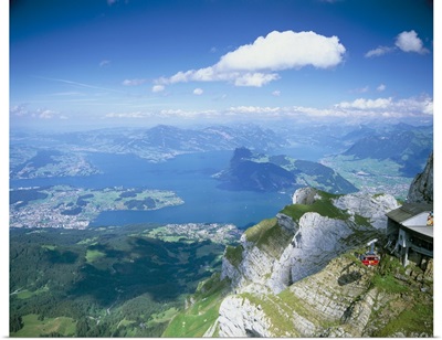 View from Mount Pilatus over Lake Lucerne, Switzerland