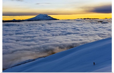 View from Volcan Cotopaxi, highest active volcano in the world, Ecuador