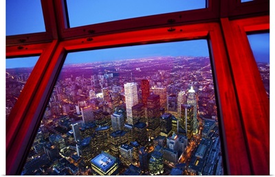 View of downtown Toronto skyline taken from CN Tower, Toronto, Ontario, Canada