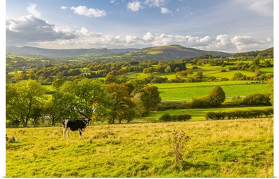 View Of Hope Valley And Countryside Autumnal Colors, Derbyshire, England