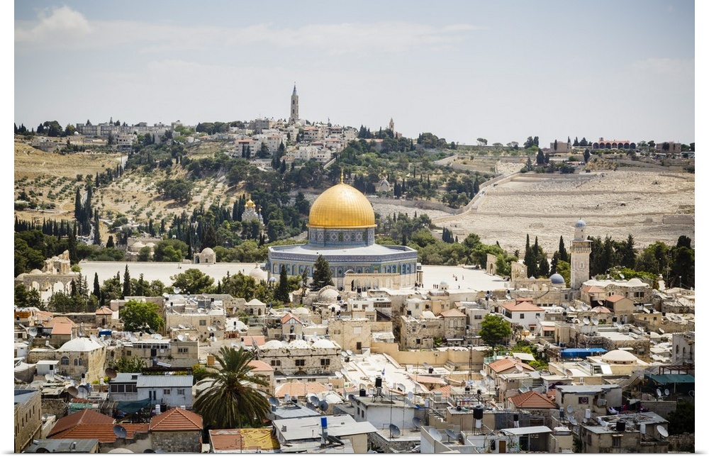 View over the Old City with the Dome of the Rock, UNESCO World Heritage Site, Jerusalem, Israel, Middle East.