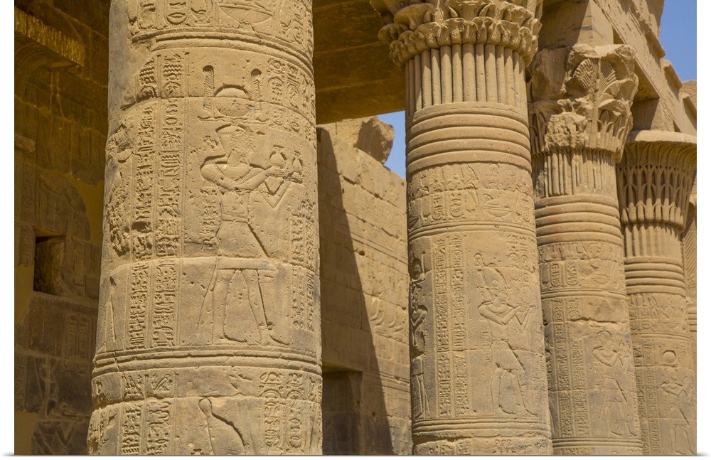 West Colonnade, Temple of Isis, UNESCO World Heritage Site, Philae Island, Aswan, Nubia, Egypt, North Africa, Africa