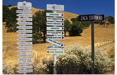 Winery Signs, Santa Ynez Valley, Santa Barbara County, Central California