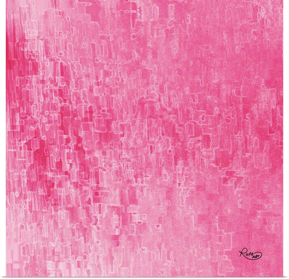 Contemporary digital artwork in cheerful shades of bright pink.